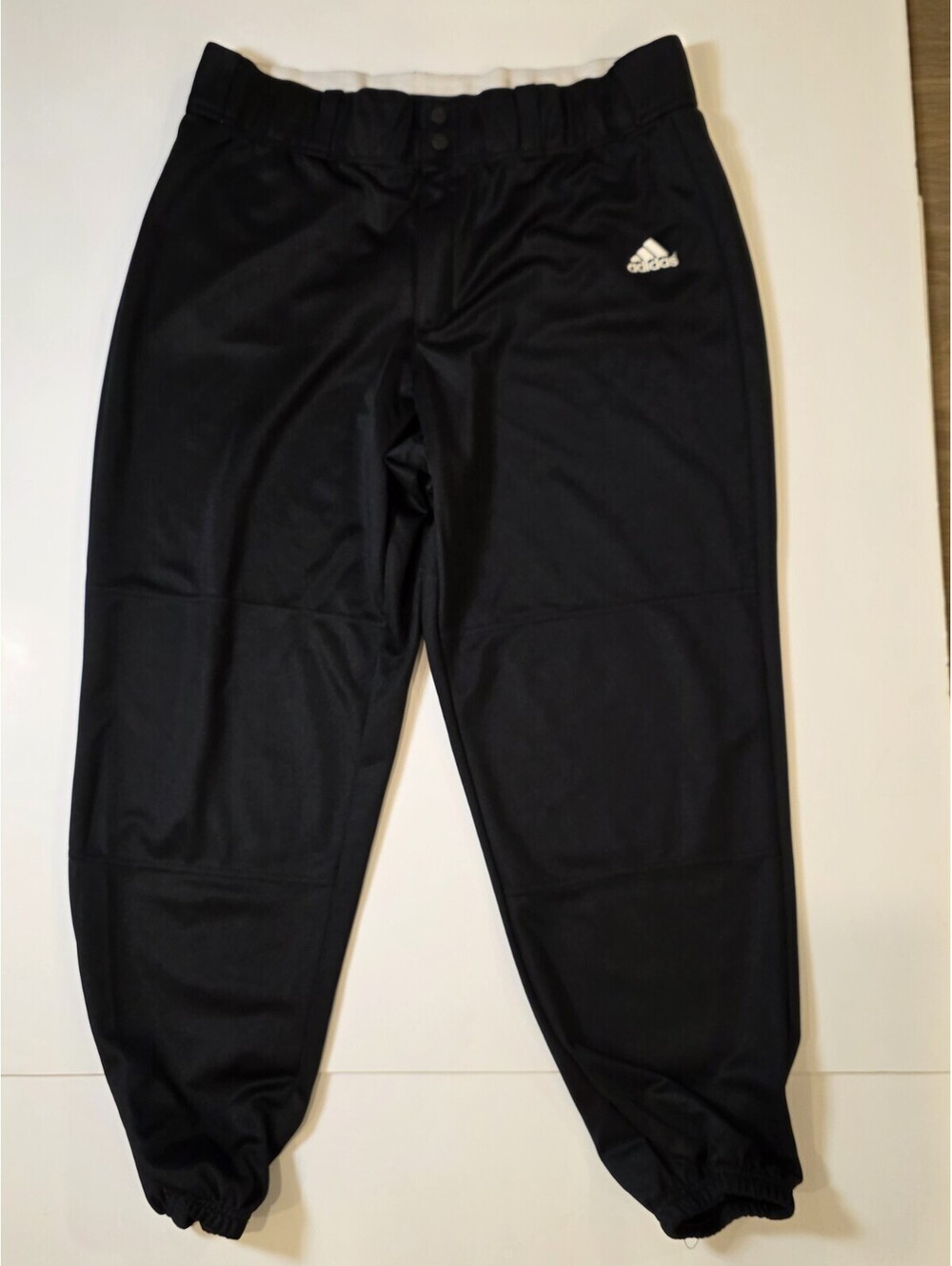 Adidas Mens Baseball Pants Size XL Black Elastic Waist